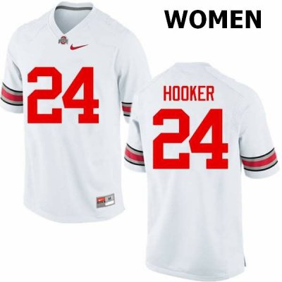 Women's Ohio State Buckeyes #24 Malik Hooker White Nike NCAA College Football Jersey Damping COZ8144FY